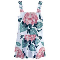 Flowers Hydrangeas Kids  Layered Skirt Swimsuit