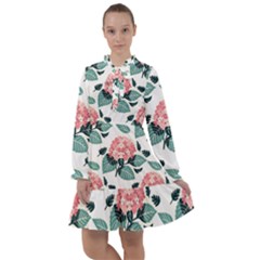 Flowers Hydrangeas All Frills Chiffon Dress