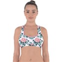 Flowers Hydrangeas Cross Back Hipster Bikini Top  View1