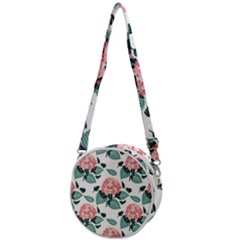 Flowers Hydrangeas Crossbody Circle Bag by Maspions