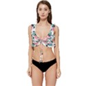 Flowers Hydrangeas Low Cut Ruffle Edge Bikini Top View1