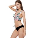 Flowers Hydrangeas Low Cut Ruffle Edge Bikini Top View2