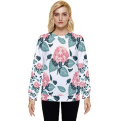 Flowers Hydrangeas Hidden Pocket Sweatshirt