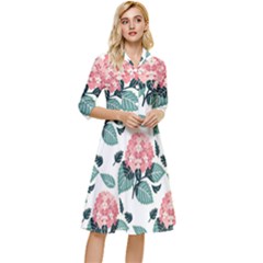 Flowers Hydrangeas Classy Knee Length Dress