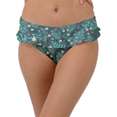 Illustration Pattern Seamless Frill Bikini Bottoms