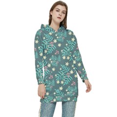 Illustration Pattern Seamless Women s Long Oversized Pullover Hoodie