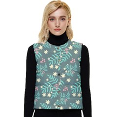 Illustration Pattern Seamless Women s Button Up Puffer Vest