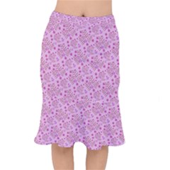 Illustration Pattern Seamless Short Mermaid Skirt