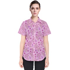 Illustration Pattern Seamless Women s Short Sleeve Shirt