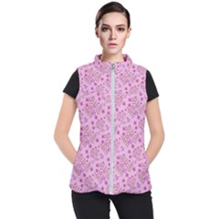 Illustration Pattern Seamless Women s Puffer Vest