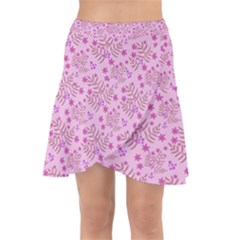 Illustration Pattern Seamless Wrap Front Skirt