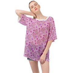 Illustration Pattern Seamless Oversized Chiffon Top