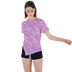 Illustration Pattern Seamless Asymmetrical Short Sleeve Sports T-shirt