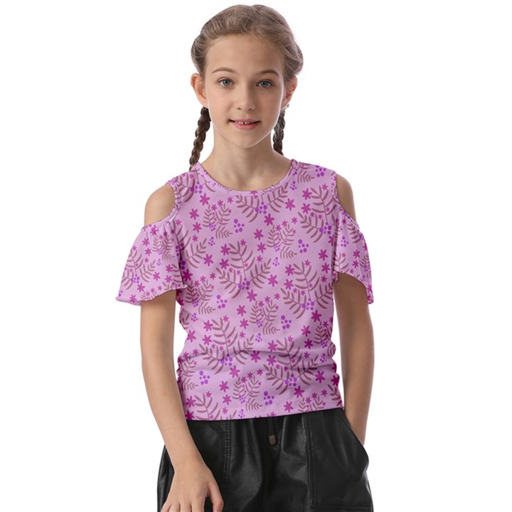 Illustration Pattern Seamless Kids  Butterfly Cutout T-Shirt