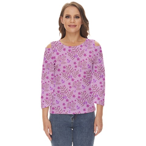 Illustration Pattern Seamless Cut Out Wide Sleeve Top by Maspions