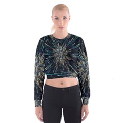 Ice Crystal Background Shape Frost Cropped Sweatshirt