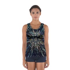 Ice Crystal Background Shape Frost Sport Tank Top  by Maspions