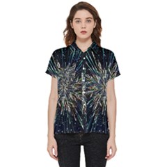 Ice Crystal Background Shape Frost Short Sleeve Pocket Shirt by Maspions