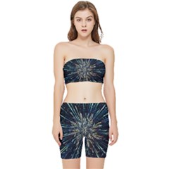 Ice Crystal Background Shape Frost Stretch Shorts And Tube Top Set by Maspions