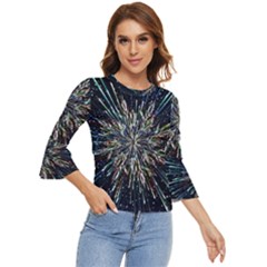 Ice Crystal Background Shape Frost Bell Sleeve Top