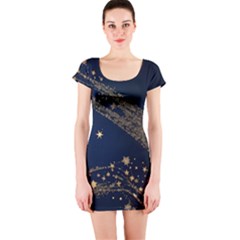 Starsstar Glitter Short Sleeve Bodycon Dress