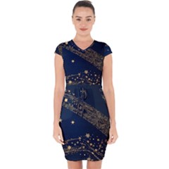 Starsstar Glitter Capsleeve Drawstring Dress 