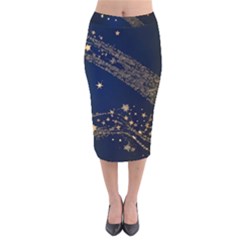 Starsstar Glitter Velvet Midi Pencil Skirt by Maspions