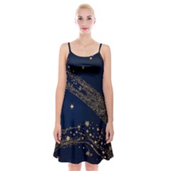 Starsstar Glitter Spaghetti Strap Velvet Dress by Maspions