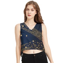 Starsstar Glitter V-neck Cropped Tank Top