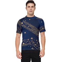 Starsstar Glitter Men s Short Sleeve Rash Guard