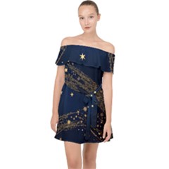 Starsstar Glitter Off Shoulder Chiffon Dress