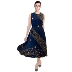 Starsstar Glitter Round Neck Boho Dress