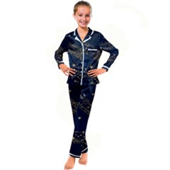 Starsstar Glitter Kids  Satin Long Sleeve Pajamas Set