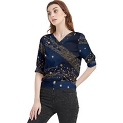 Starsstar Glitter Quarter Sleeve Blouse