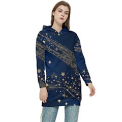 Starsstar Glitter Women s Long Oversized Pullover Hoodie