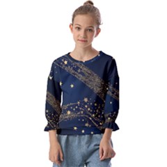 Starsstar Glitter Kids  Cuff Sleeve Top