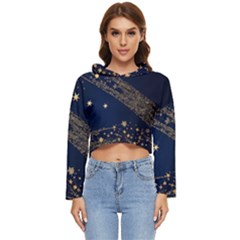 Starsstar Glitter Women s Lightweight Cropped Hoodie