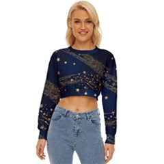 Starsstar Glitter Lightweight Long Sleeve Sweatshirt