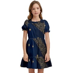 Starsstar Glitter Kids  Puff Sleeved Dress by Maspions