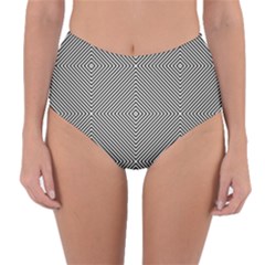 Abstract Diagonal Stripe Pattern Seamless Reversible High-waist Bikini Bottoms by Maspions