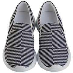 Abstract Diagonal Stripe Pattern Seamless Kids Lightweight Slip Ons