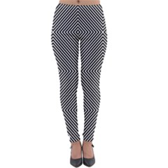 Abstract Diagonal Stripe Pattern Seamless Lightweight Velour Leggings