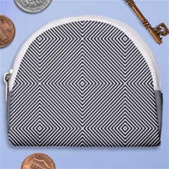 Abstract Diagonal Stripe Pattern Seamless Horseshoe Style Canvas Pouch