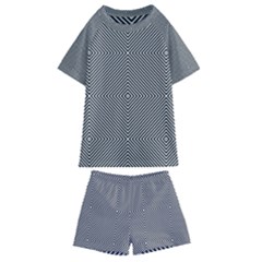 Abstract Diagonal Stripe Pattern Seamless Kids  Swim T-shirt And Shorts Set