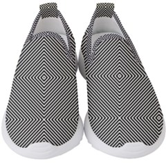 Abstract Diagonal Stripe Pattern Seamless Kids  Slip On Sneakers by Maspions