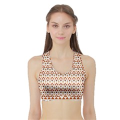 Geometric Tribal Pattern Design Sports Bra With Border