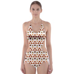 Geometric Tribal Pattern Design Cut-out One Piece Swimsuit