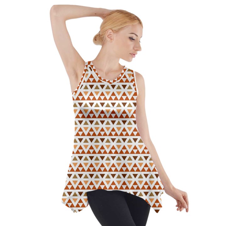 Geometric Tribal Pattern Design Side Drop Tank Tunic