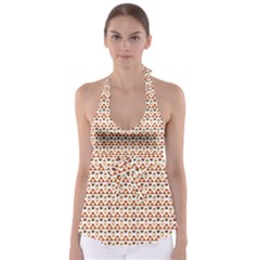 Geometric Tribal Pattern Design Tie Back Tankini Top