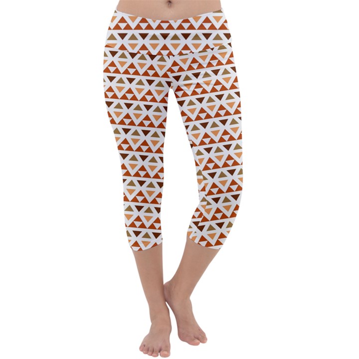 Geometric Tribal Pattern Design Capri Yoga Leggings